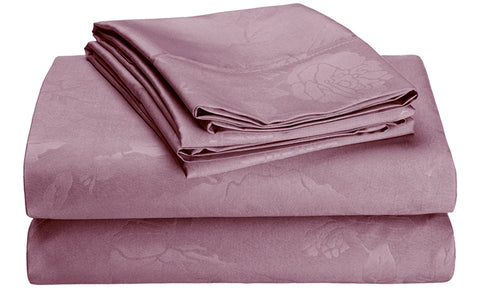 4-Piece Set: Super-Soft 1600 Series Floral Embossed Bed Sheet