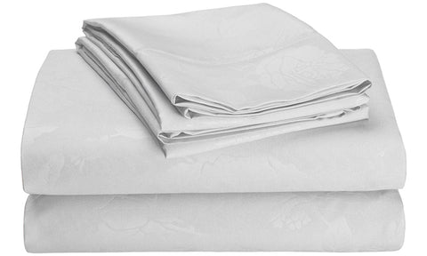 4-Piece Set: Super-Soft 1600 Series Floral Embossed Bed Sheet