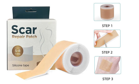 Comfortable Painless Silicone Medical Scar Tape (1.6” x 60”Roll), For Scars,Surgery Scars,Medical Grade Wound Dressing