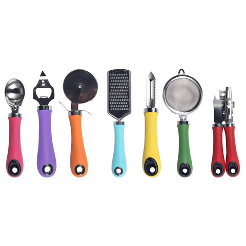 7-Piece Stainless Steel Kitchen Tool Set with Stand