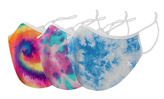 Tie-Dyed  Dual-Layer Reusable Kids Face Mask With Adjustable Earloop (3-Pack)