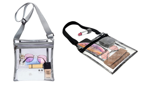 Stadium Approved Clear Crossbody Bag Purse with Adjustable Strap For Men and Women