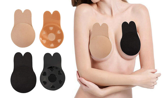 Rabbit Ear Invisible Adhesive Strapless Breathable Lifting Bra (2-Pairs)