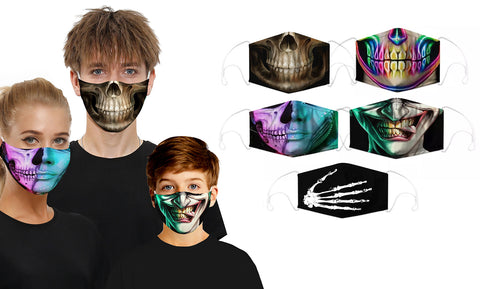 3D Halloween Themed Scary Faces Reusable Face Masks