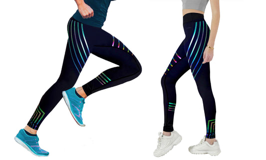 Women's Glowing Reflective Yoga Running Workout Tights Leggings Pants