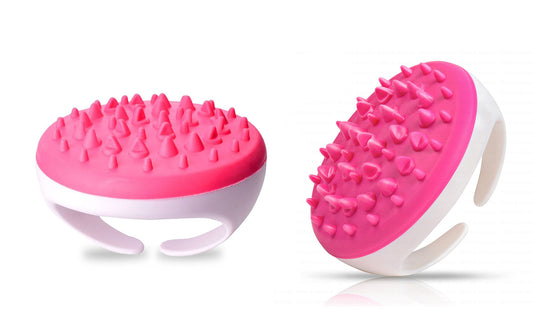 Silicone Anti Cellulite Massager, Body Shower Scrubber, Cellulite Remover - Improve Circulation, Distribute Fat Deposits, Body Massager, Exfoliator, Fat Roller Use with Creams and Oils, Pink