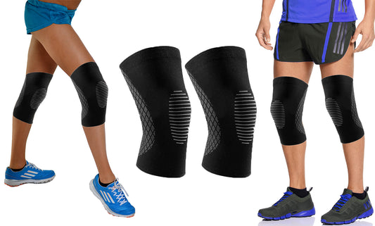 Support And Recovery Knee Compression Sleeve With Gel Grip (1-Pair)