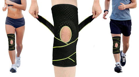 Copper-Infused Knee Compression  Sleeve with Adjustable Straps