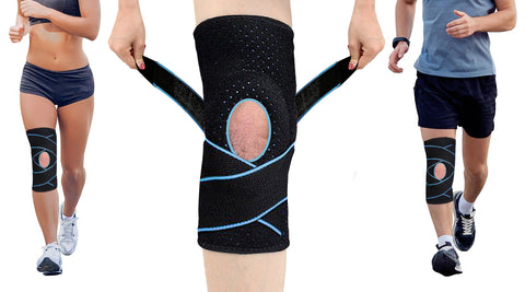 Copper-Infused Knee Compression  Sleeve with Adjustable Straps