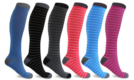 3 or 6-Pairs : Fun Pattern Energizing Compression Socks