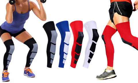 1-Pair : Unisex Full-Length Knee and Calf Compression Sleeves