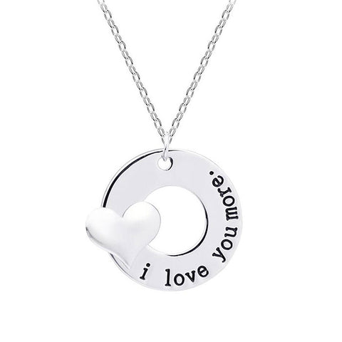 Sterling Silver I Love You More Charm, Anniversary Necklace, Anniversary Gift Necklace, Love Charm Necklace, Love You More Necklace