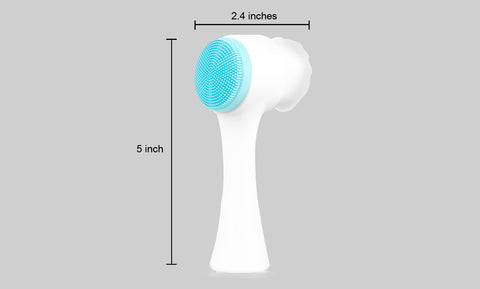 2 Pack: Dual Face Manual Facial Brush for Pore Cleansing and Exfoliating