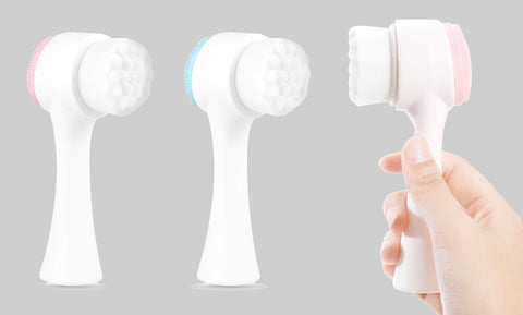 2 Pack: Dual Face Manual Facial Brush for Pore Cleansing and Exfoliating