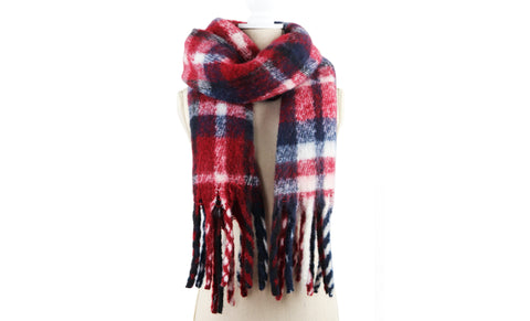 Women's Trendy Oversized Plaid Printed Scarf and Wrap