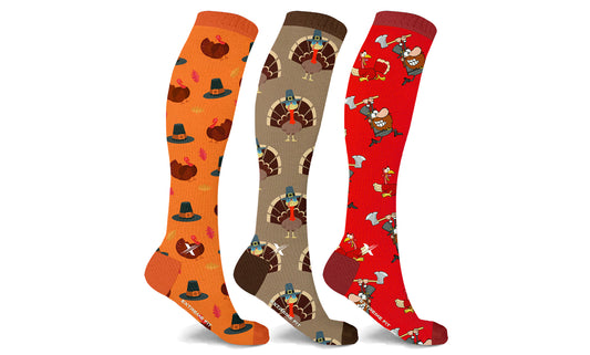 Thanksgiving Knee High Compression Socks (3-Pairs)