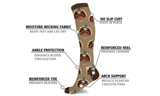 Thanksgiving Knee High Compression Socks (3-Pairs)