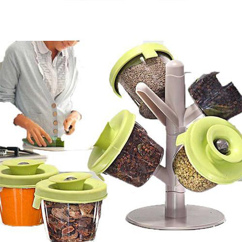 Convenient Pop-Up Spice Rack with Containers