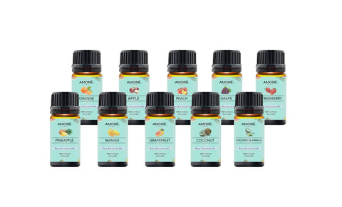 10-Pack: Fruity Fragrance Premium Aromatherapy Diffuser Oils Set for Candle & Soap Making