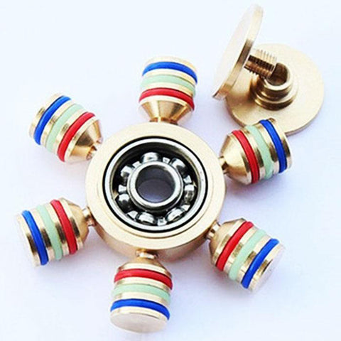 LAX Metallic 6-Sided Fidget Spinner with case