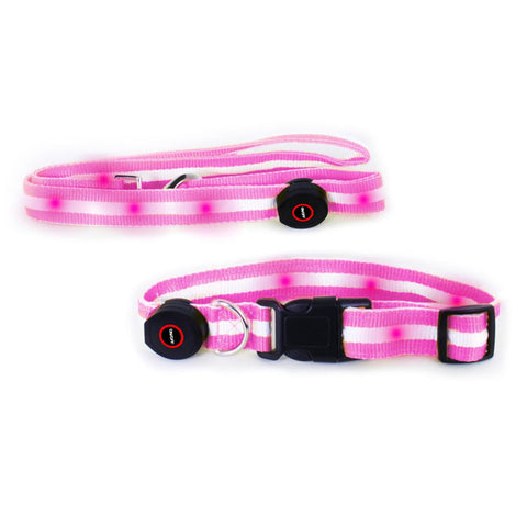 LED Lighted Pet Collar with Leash