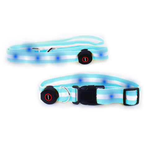 LED Lighted Pet Collar with Leash