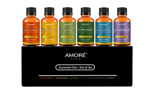 Essential Oils Top 6 Gift Set Pure Essential Oils for Diffuser, Humidifier, Massage, Aromatherapy, Skin & Hair Care