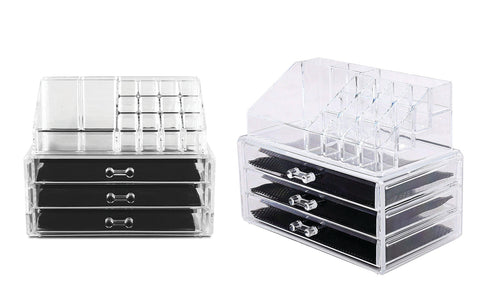 Acrylic Cosmetic Makeup Storage Or Jewelry Organizer With 3 Drawers
