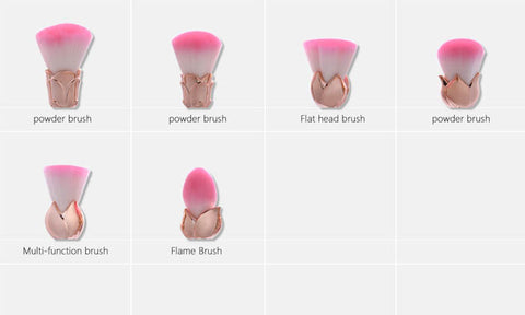 6-Piece Set: Floral  Makeup Brush Set Premium Synthetic Powder Foundation Contour Blush Brushes