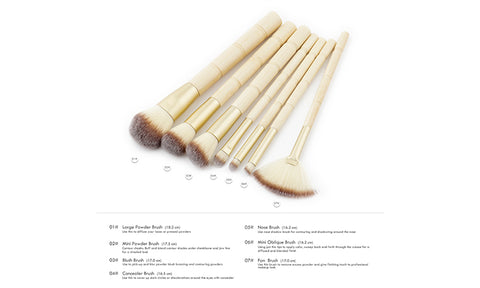 7-Piece Set: Bamboo Makeup Brushes