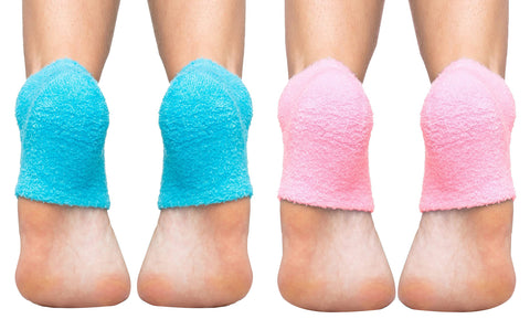 2-Pairs: Gel Moisturizing Fizzy Spa Heel Socks for Dry and Cracked Heels