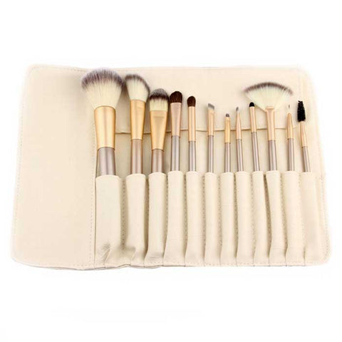 Professional Champagne Gold  Makeup Brush Set (12, 18 or 24-Piece)