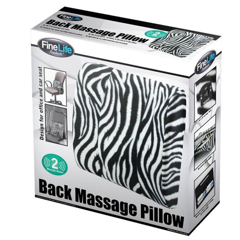 Lumbar and Back Rest Massage Pillow - Zebra Print