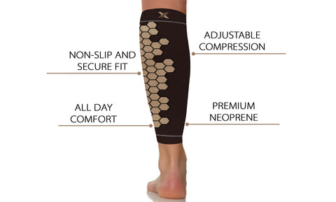 Copper Infused High Performance Compression and Support Calf Sleeves (1-Pair)
