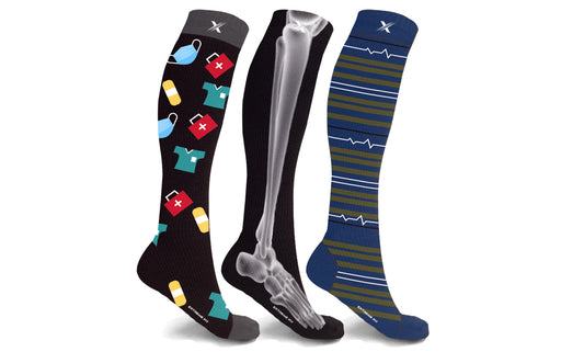 3-Pairs: Healthcare Inspired Everyday Wear Knee High Socks