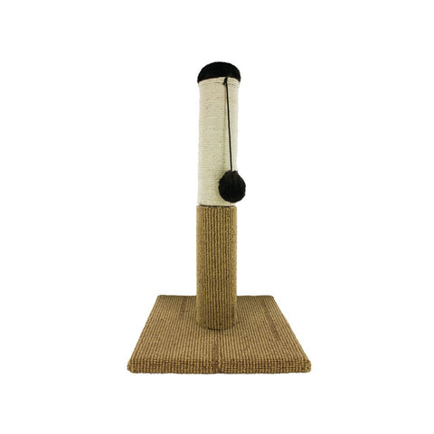Multi-Textured Cat Scratch Post with Dangling Toy