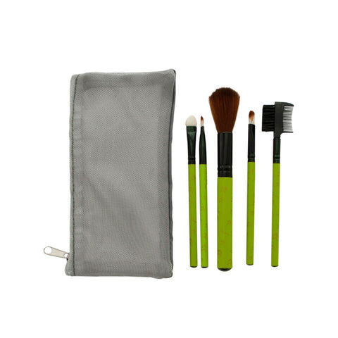 Cosmetic Brush Set with Mesh Zipper Case