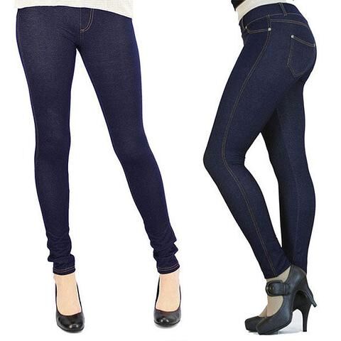 Icon Apparel Jeggings with Back Pockets - Blue