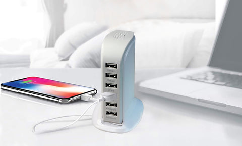 30V 6-Port USB Charging Station for Smart Phones and Tablets