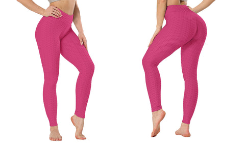 Women's High Waist Textured Butt lifting Slimming Workout Leggings Tights Pants