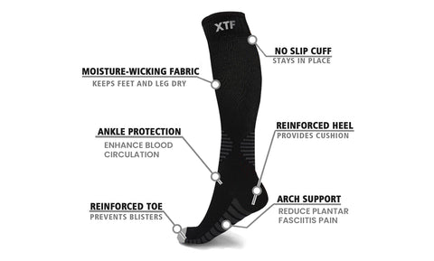 Anti-Fatigue Recovery And Performance Knee-High Compression Socks (12-Pairs)