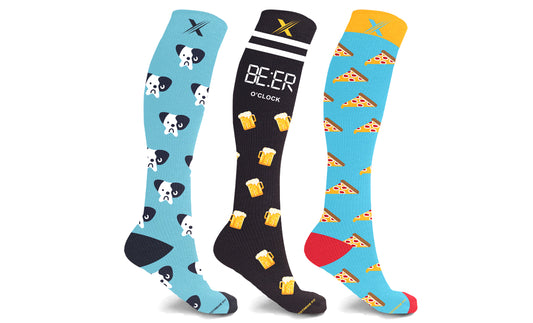 Unisex Fun and Expressive Compression Socks (3-Pairs)