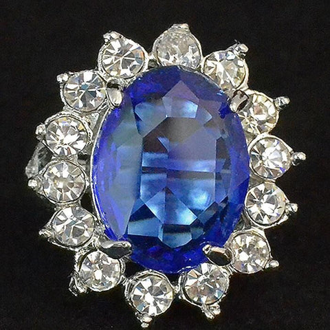 Crystal Blue Stone European Princess Ring
