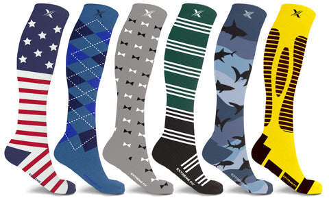 Men's Knee High Everyday Wear Compression Socks (6-Pairs)