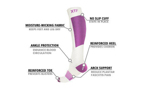 6-Pairs: Copper Infused Pain Relief Knee High Compression Socks