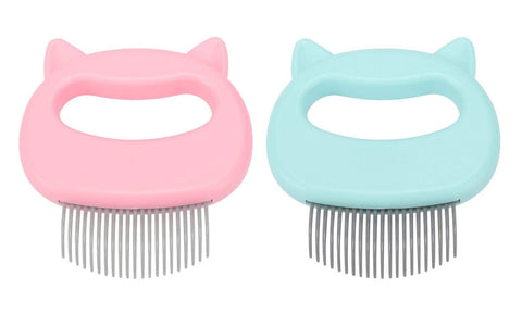 2-Pack: Pet Hair Removal and Massaging Shell Comb Brush  for Grooming and Shedding