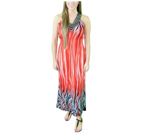 Sequin V-Neck Beach Dress