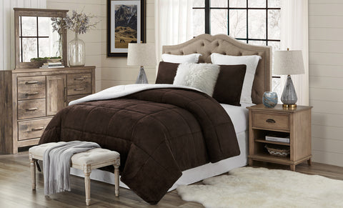 Faux Fur and Sherpa Reversible Comforter Set (3-Piece)