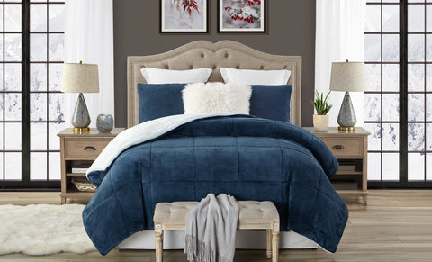 Faux Fur and Sherpa Reversible Comforter Set (3-Piece)