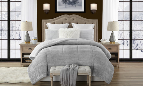 Faux Fur and Sherpa Reversible Comforter Set (3-Piece)